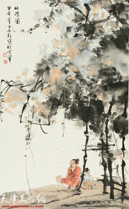 陈丙利山水画作品：《纳凉图》