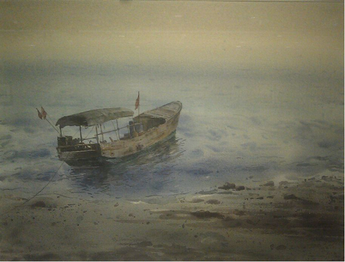 张威【泊】2013，尺寸：76x55cm