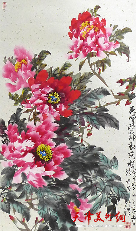 温洪琪作品《花开富贵》局部1