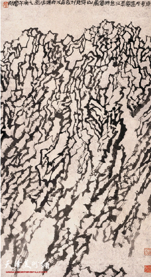 姜宝林 贺兰山一截 117×64cm 1992年（获第26届摩纳哥蒙特卡罗现代绘画世界大奖赛“大公政府奖”）