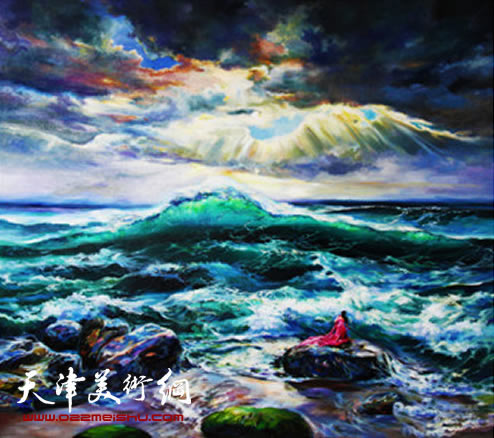 何敏杰油画作品《情深》