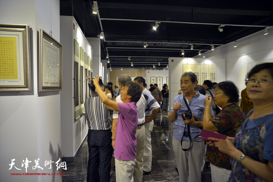 别有黛色—张福义、康国林、马孟杰三人书法展亮相天津日报美术馆，图为展览现场。