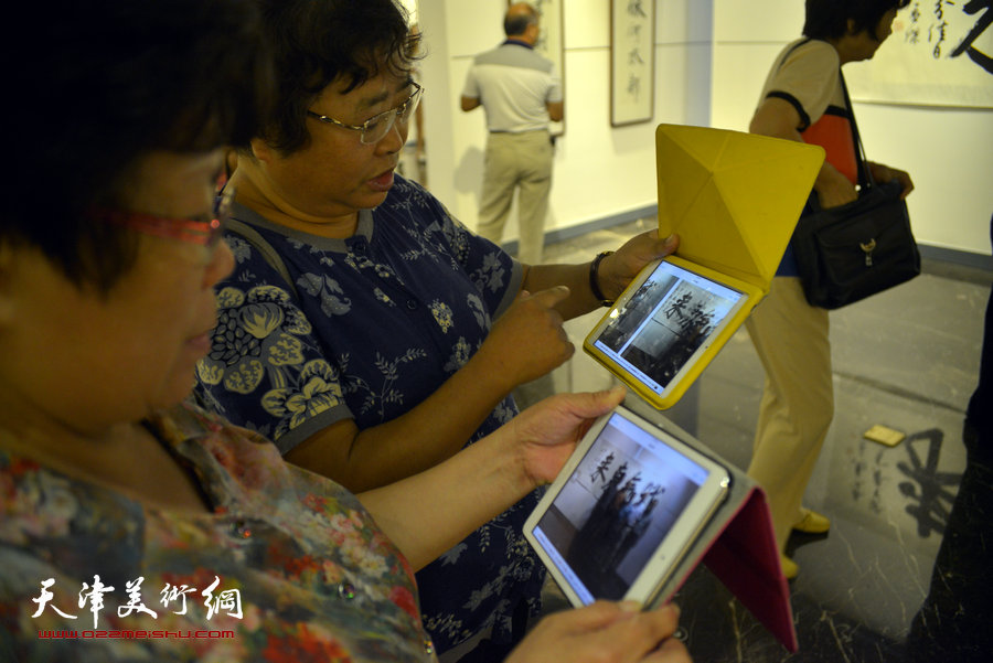 别有黛色—张福义、康国林、马孟杰三人书法展亮相天津日报美术馆，图为展览现场。