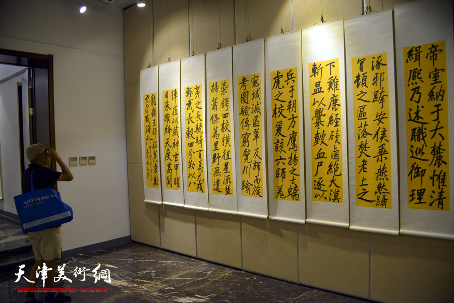 别有黛色—张福义、康国林、马孟杰三人书法展亮相天津日报美术馆，图为展览现场。