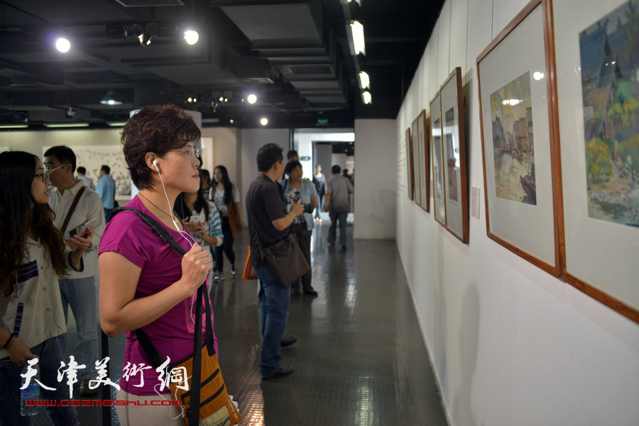 张蒲生执教54周年、从艺62周年美术作品展在天津美术学院美术展览馆盛大开幕，图为