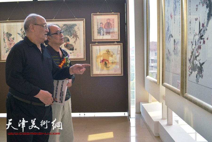 “中国梦·翰墨缘”五画院联展在天津博物馆展出，图为