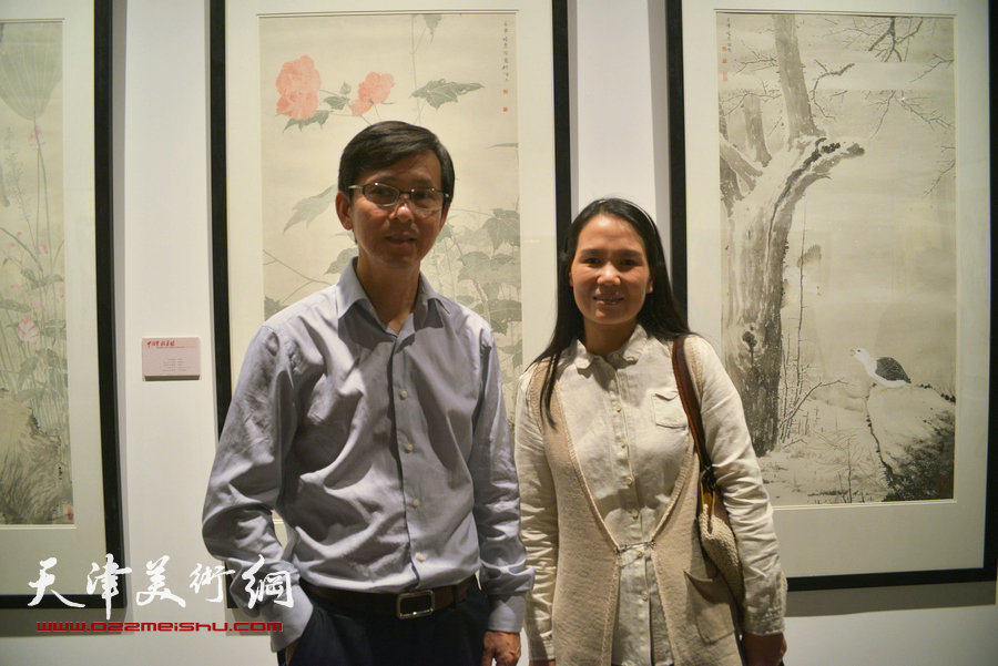 “中国梦·翰墨缘”五画院联展在天津博物馆展出，图为