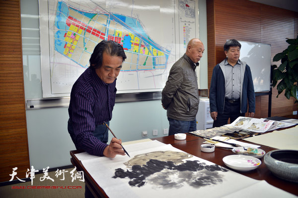 津门书画名家走进未来科技城，挥毫泼墨寄情高新区。