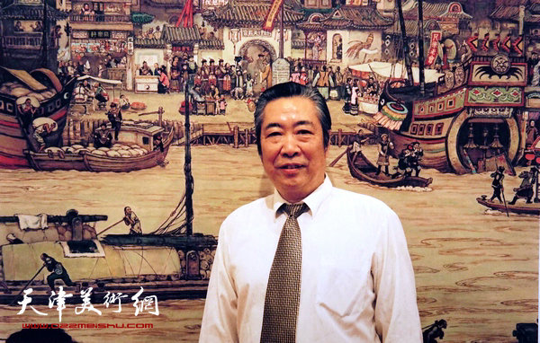 邓家驹1998年在深圳《图说天津600年》画展上