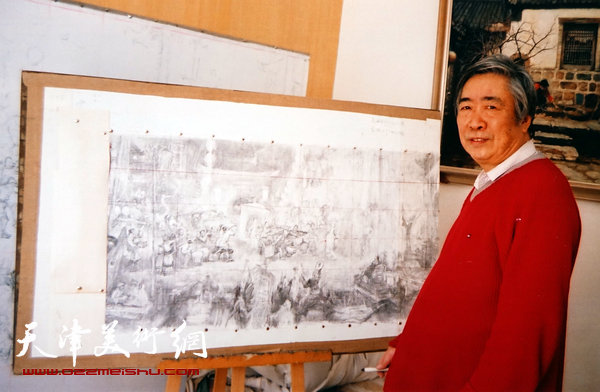 邓家驹在创作《皇会图》（2003年）