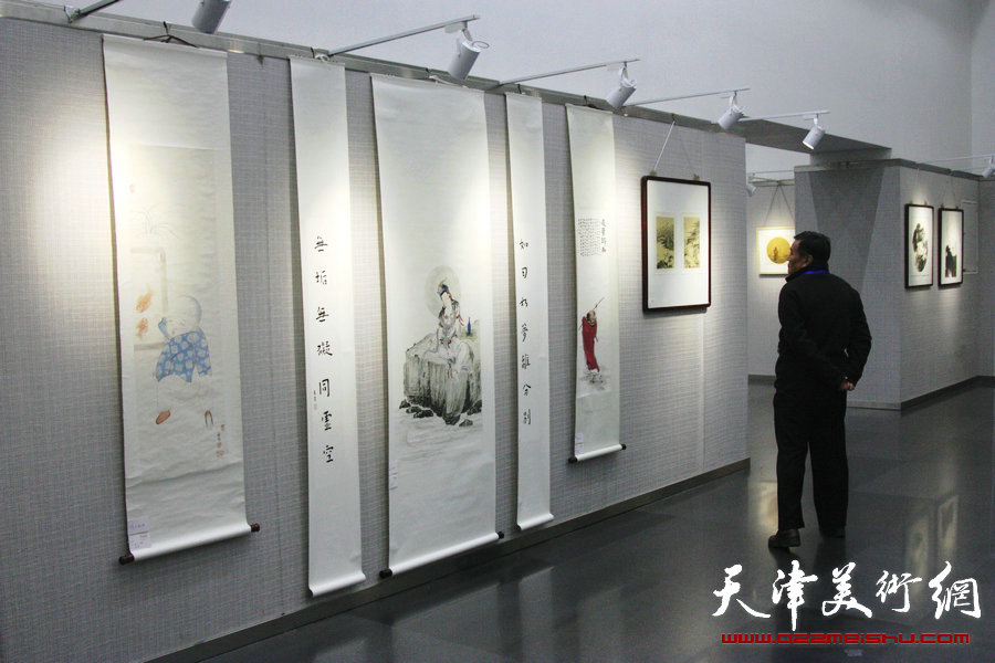 丹青缘—唐睿、何宁、杜小龙水墨三人展在天津图书馆开展