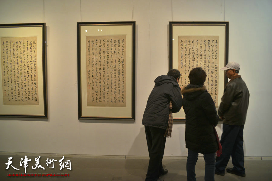 风云壮观—中国书画收藏精品展在天津美术馆开展，图为展览现场。