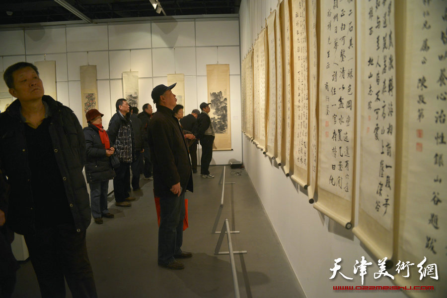 风云壮观—中国书画收藏精品展在天津美术馆开展，图为展览现场。