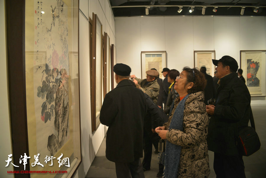 风云壮观—中国书画收藏精品展在天津美术馆开展，图为展览现场。