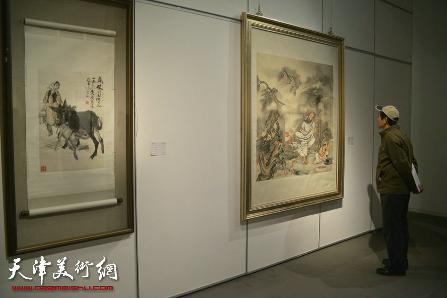 风云壮观—中国书画收藏精品展在天津美术馆开展，图为展览现场。