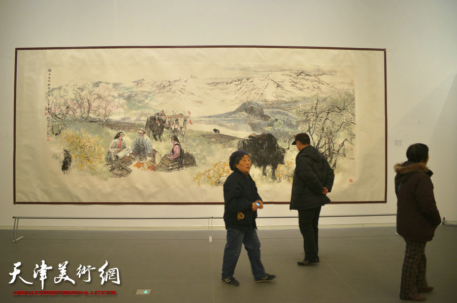 风云壮观—中国书画收藏精品展在天津美术馆开展，图为展览现场。