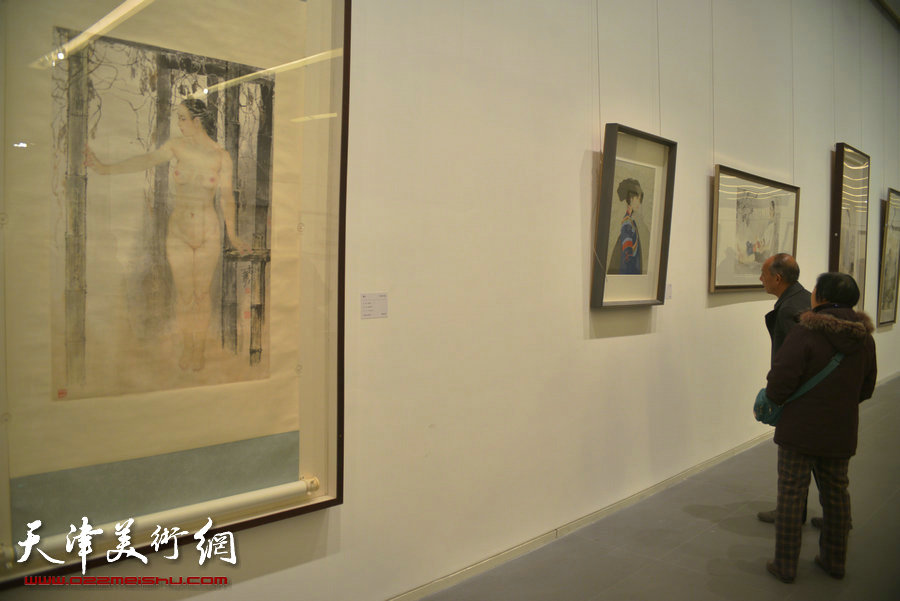 风云壮观—中国书画收藏精品展在天津美术馆开展，图为展览现场。