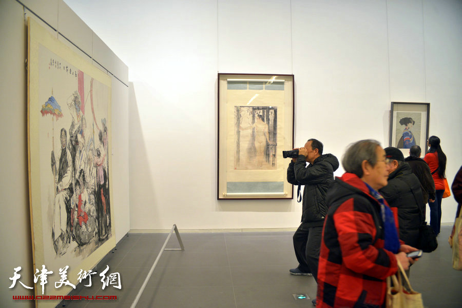 风云壮观—中国书画收藏精品展在天津美术馆开展，图为展览现场。