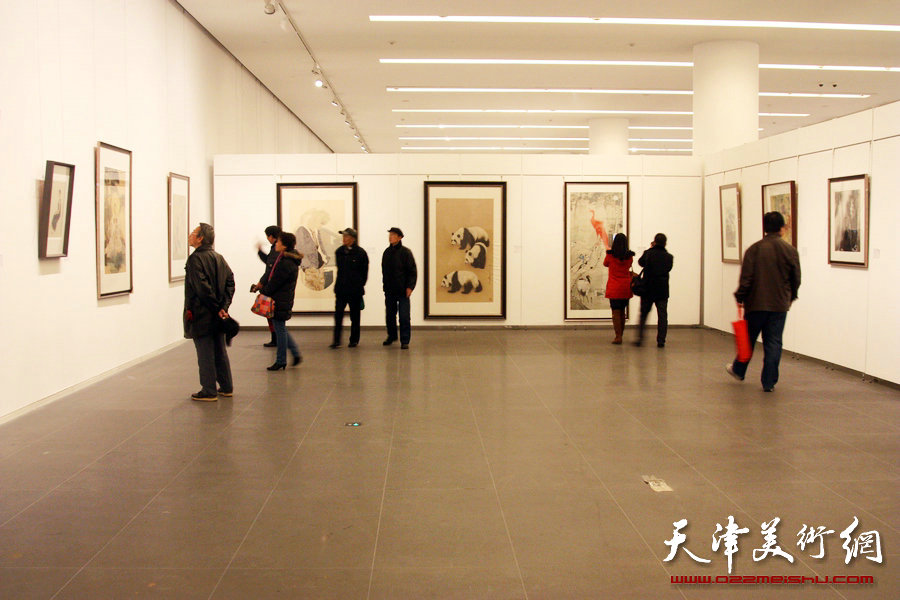 风云壮观—中国书画收藏精品展在天津美术馆开展，图为展览现场。