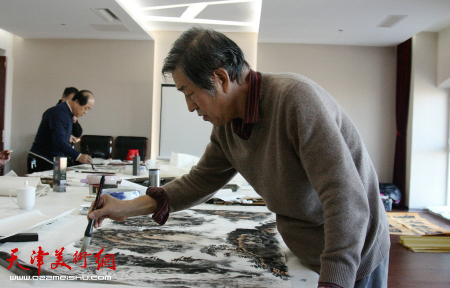 津门书画家走进国家海洋博物馆活动在中新生态城渤海监测监视基地举行。