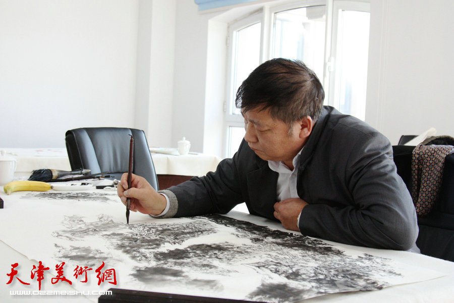 津门书画家走进国家海洋博物馆活动在中新生态城渤海监测监视基地举行，