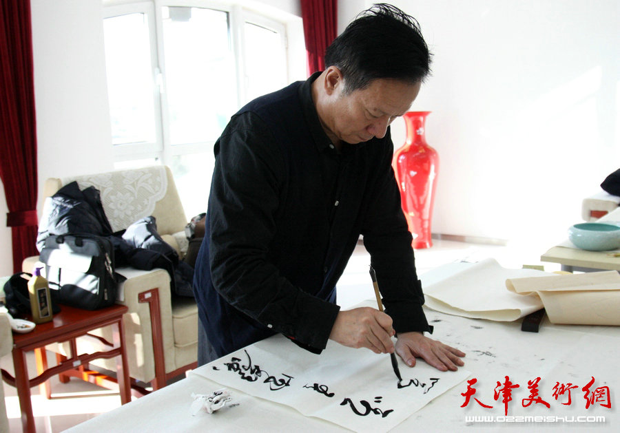 津门书画家走进国家海洋博物馆活动在中新生态城渤海监测监视基地举行，
