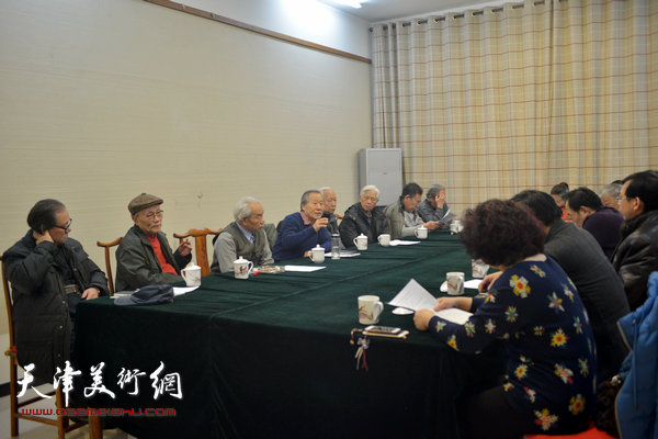 天津美协山水画专委会1月13日在天津美术网召开工作会议