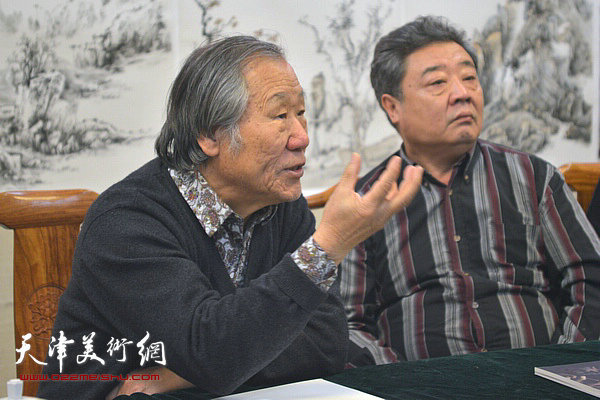 青年画家何宁山水画研讨会2月7日举行，图为姬俊尧。