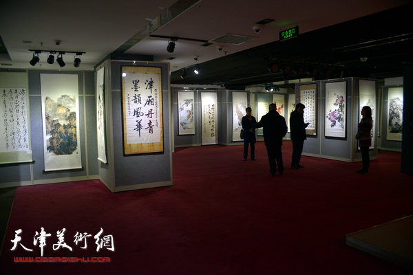 图为南开区文联成立3周年书画作品展现场。 