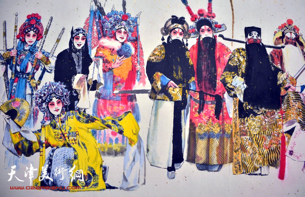 刘洪麟创作的反映振兴京剧艺术的长卷首次在天津美术网亮相