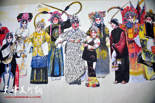 刘洪麟创作的反映振兴京剧艺术的长卷首次在天津美术网亮相