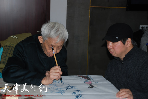 卢东昇与鉴定家刘光启合作中国画