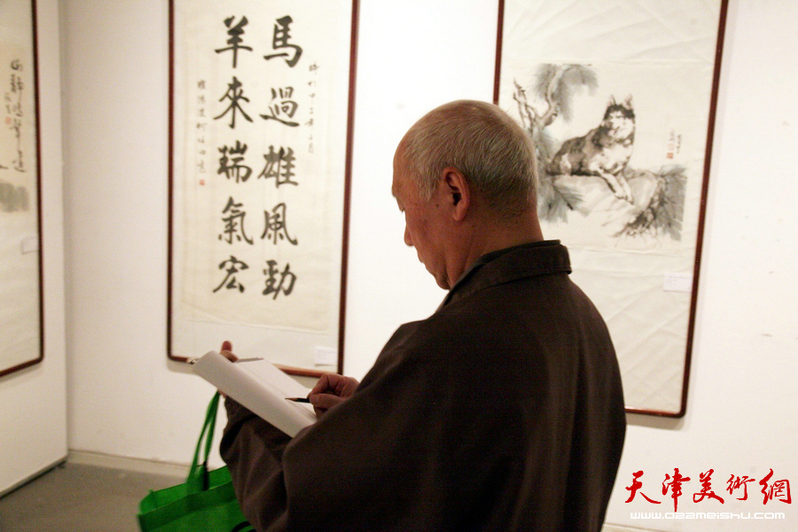 “津门画语”津门书画院第五届年展在天津美术馆开展，图为展览现场。