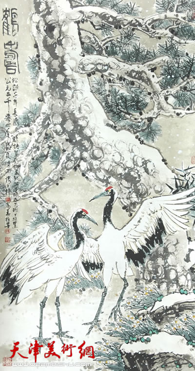 鹤寿（指画）