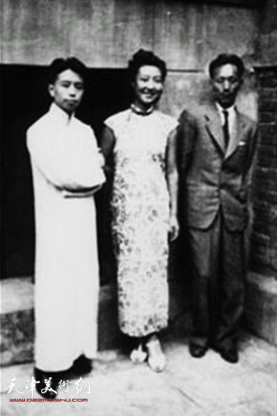 邵芳和陈少梅（左）、蒋兆和