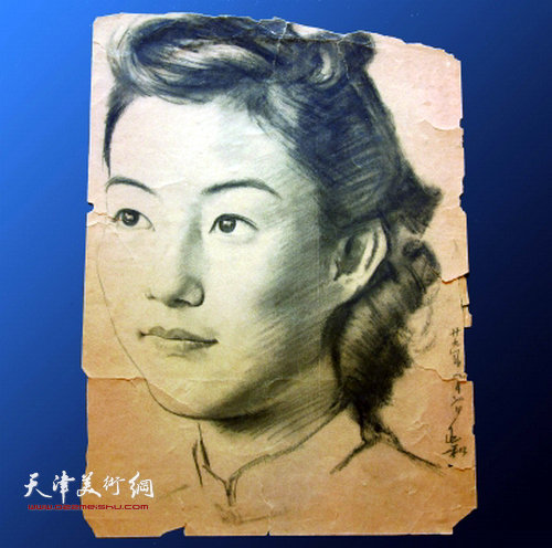 蒋兆和1940年为邵芳绘制的素描像