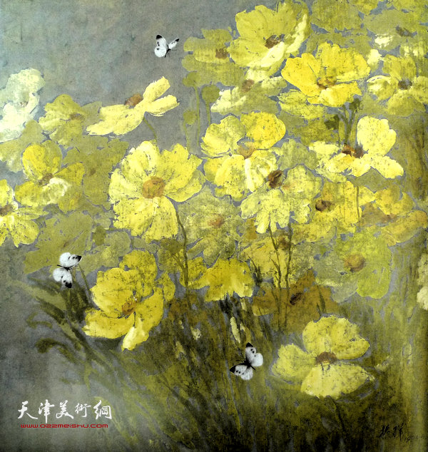 张振群作品：黄花与百蝴蝶