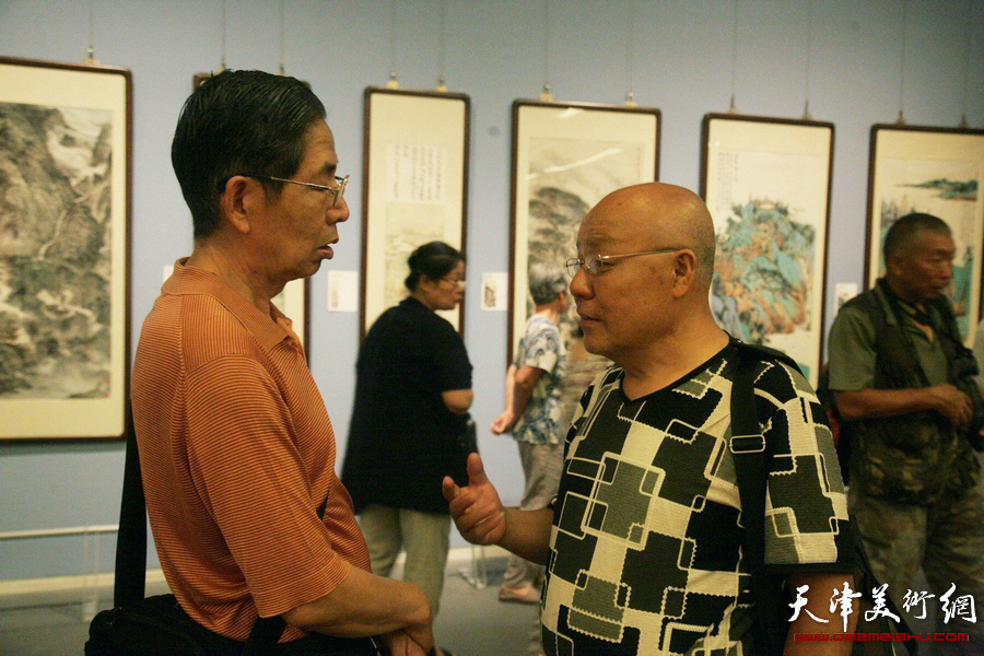 山水画专委会画家现场点评天津首届山水画大展