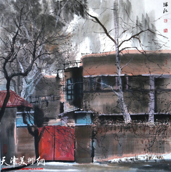 魏瑞江作品：有红门的建筑