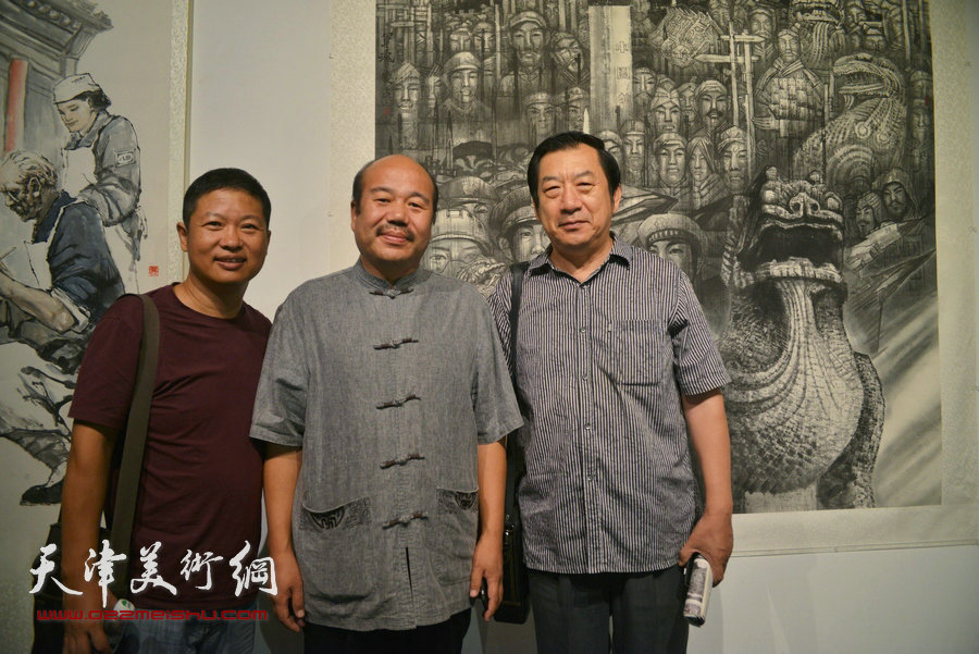“到人民中去”京津冀百名艺术家志愿者赴抗战圣地服务采风创作成果巡展在天津美术学院美术馆开幕。