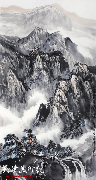 时景林作品《云过雾高山依在》