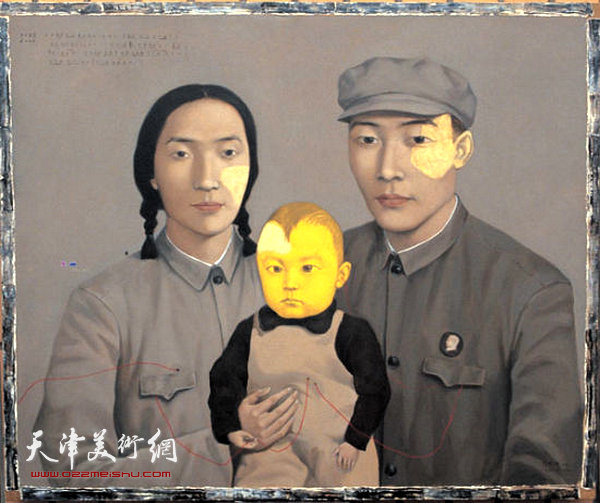 张晓刚作品：《血缘——大家庭：全家福2号》