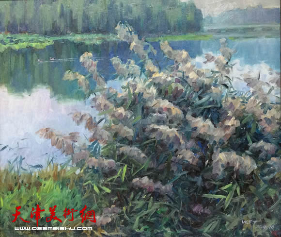 王绍棠作品《芦花飘香》油画