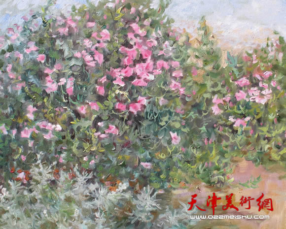 王绍棠作品《野花》 油画