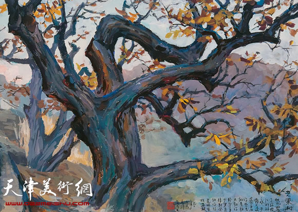 王绍棠作品《老栗树》水粉