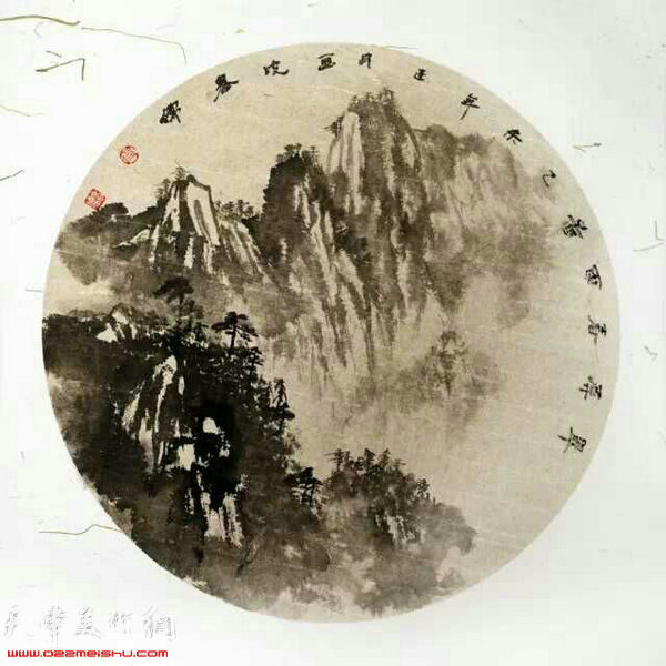 皮守东山水画