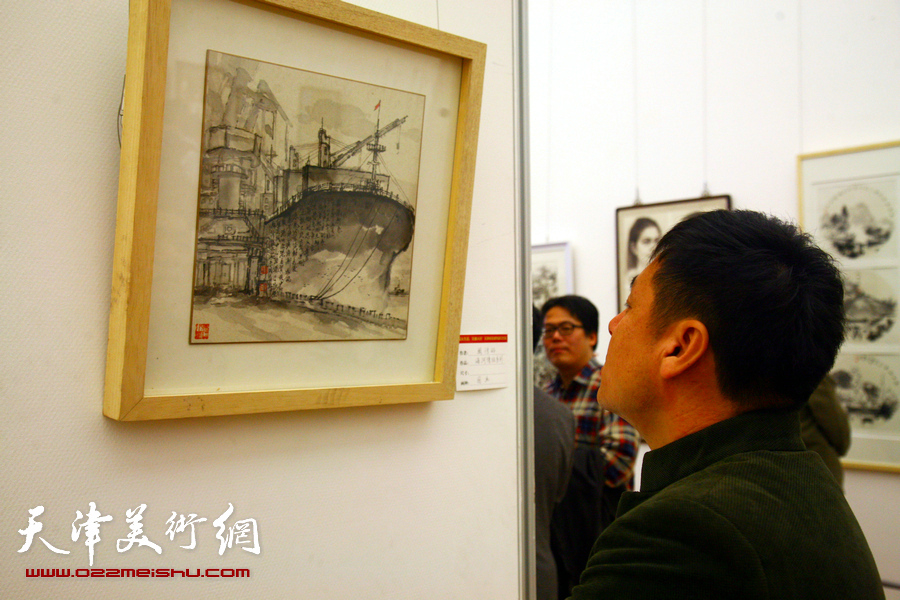 图为“深入生活、扎根人民”天津市美术作品写生展展览现场。