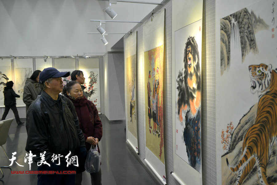 图为纪念刘奎龄诞辰130周年书画提名展览现场。