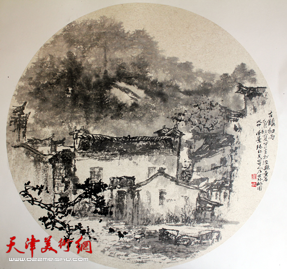 赵俊山作品《古镇细雨》