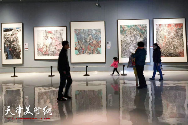 第二届中国梦·翰墨缘五画院联展展览现场。